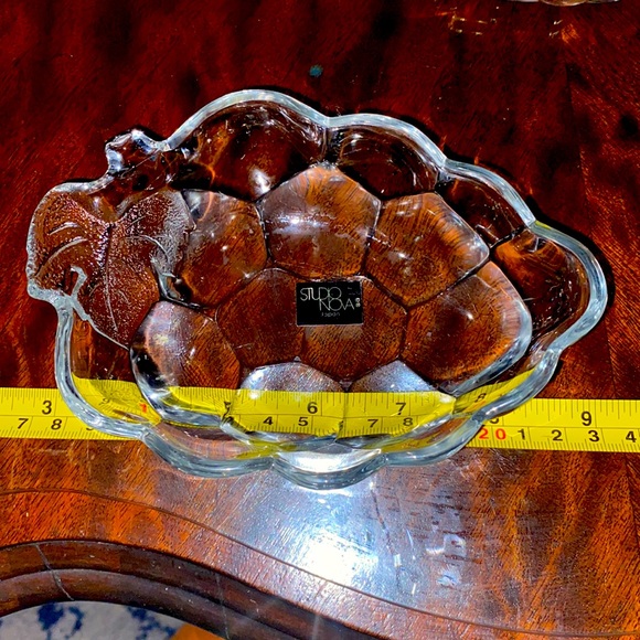 2 piece Vintage Studio Nova Crystal Grape Trinket Dishes NEW with stickers - Picture 2 of 9